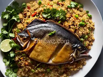 Crispy Whole Thai Fried Fish with Ginger Tamarind Sauce and Coconut-Cilantro Rice Pilaf