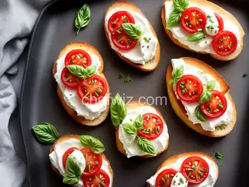 Crostini with Mozzarella and Tomato
