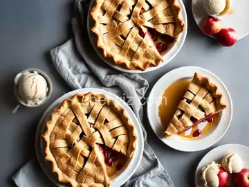 Crustless Apple Pie with Vanilla Ice Cream