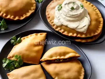 Cuban Picadillo Empanada and Cilantro Cream Sauce