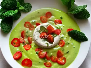 Cucumber Gazpacho with Mint Paste