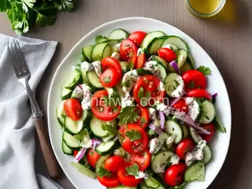 Cucumber Tomato Salad with Greek Dressing