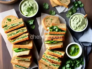 Cucumber and Cilantro Chutney Sandwich