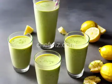 Cucumber, lemon, ginger and pineapple smoothie