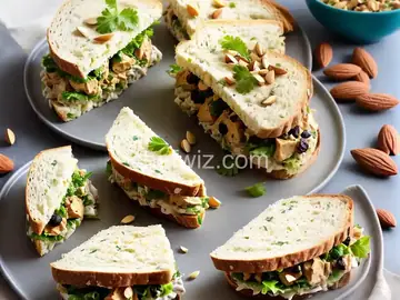 Curried Chicken Salad Sandwich with Almonds and Raisins