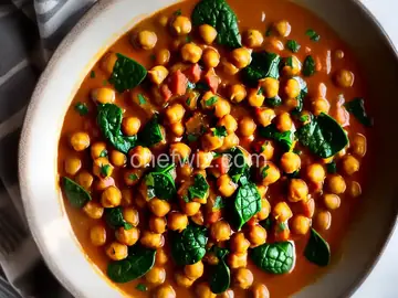 Curried Chickpeas and Spinach
