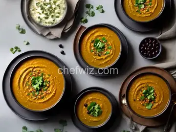 Curried Red Lentil Soup with Dried Cherries and Cilantro