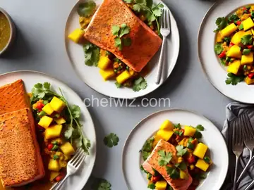 Curried Salmon with Mango Chutney