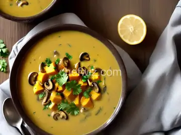 Curried Squash-Mushroom Soup