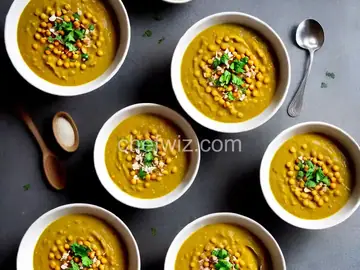 Curried Yellow Split Pea Soup with Spiced Coconut