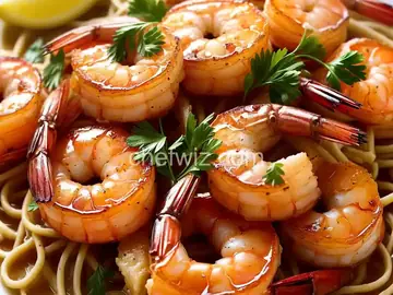 Date Night Shrimp Francese over Angel Hair Pasta