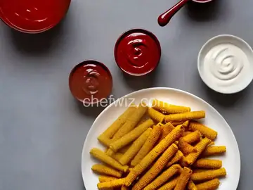 Deep Fried Corn Meal Sticks (Sorullitos de Maiz) with Dipping Sauce