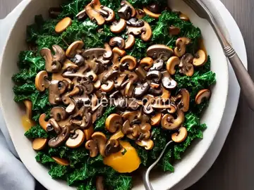 Delicious Creamed Kale With Mushrooms
