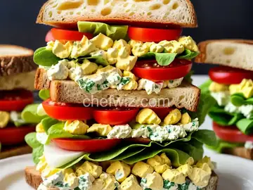 Deviled Egg Salad Club Sandwich