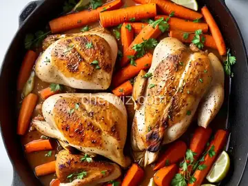 Dinner Tonight: Garlic-Roasted Chicken with Carrots and Parsnips Recipe
