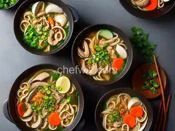 Donabe Seafood Soup with Udon Noodles