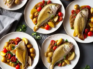 Dorade with Potatoes and Burst Tomato Sauce