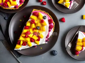 Double Berry-Mango Ice Cream Pie
