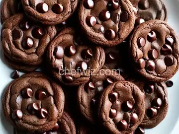 Double Chocolate Chip Cookies With Chocolate Chunks