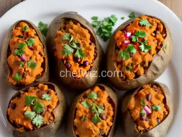 Double-Yummy Chili Stuffed Baked Potatoes