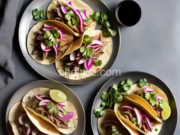 Duck Carnitas Tacos With Radish Escabèche