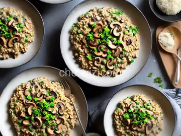 Easy Creamy Vegan Mushroom Risotto