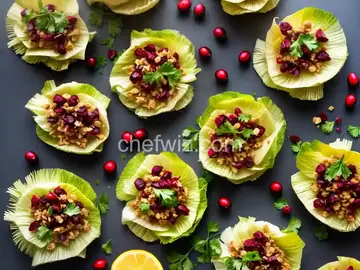 Easy Endive, Cranberry, Walnut Appetizers