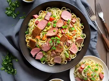 Easy Ham and Noodles