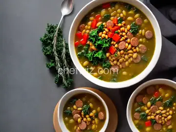 Easy Sausage, Kale, and Black-Eyed Pea Soup With Lemon and Rosemary Recipe
