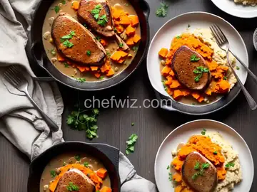 Easy Skillet Pork Chops with Mashed Sweet Potatoes