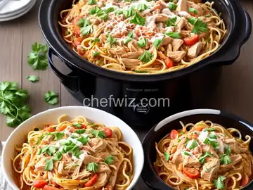 Easy Slow Cooker Chicken Spaghetti