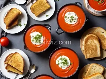 Easy Tomato Soup and Grilled Cheese Croutons