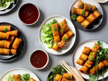 Easy Vegan Crispy Tofu Spring Rolls With Peanut-Tamarind Dipping Sauce Recipe
