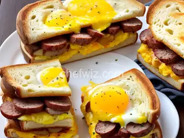 Egg, Sausage and Cheese Breakfast Sandwich