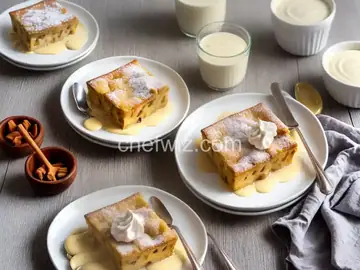 Eggnog Bread Pudding with Coquito Sauce