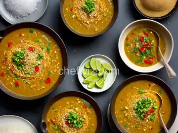 Egusi soup with yellow garri