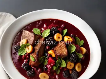 Elk Chop in Blackberry Port Sauce