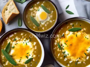 English Onion Soup with Sage and Cheddar