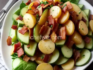 English Pub Potato Salad With Cucumber and Bacon