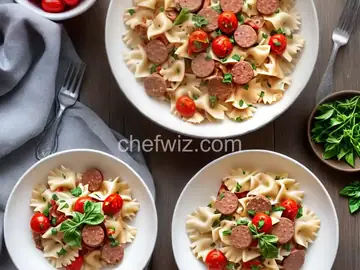 Farfalle with Sausage, Tomatoes, and Cream