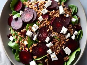 Farro, Roasted Beet and Goat Cheese Salad