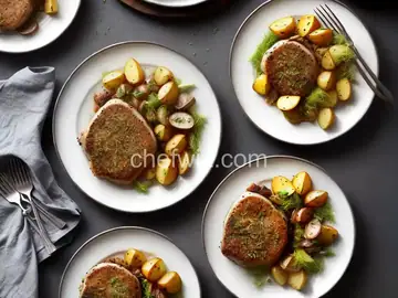 Fennel-Crusted Pork Chops with Potatoes and Shallots