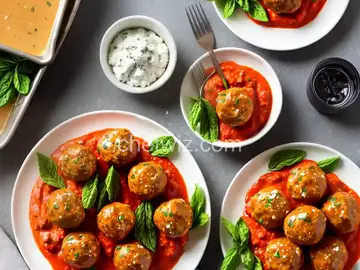Feta-Stuffed Cocktail Buffalo Chicken Meatballs