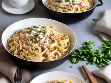 Fettuccine all'Alfredo con Prosciutto di Parma