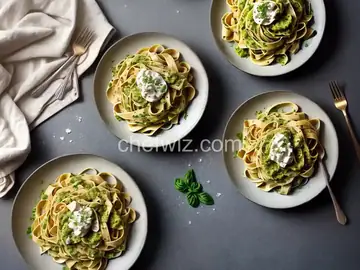 Fettuccine with Creamy Pesto