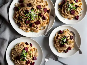 Fettuccine with Creamy Roasted Beet Sauce