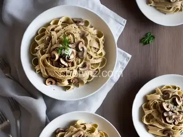 Fettuccine with White Truffle Butter and Mushrooms