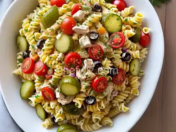 Fiesta Pasta Salad with Dill Pickles