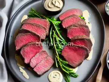 Filet of Beef with Mustard Mayo Horseradish Sauce