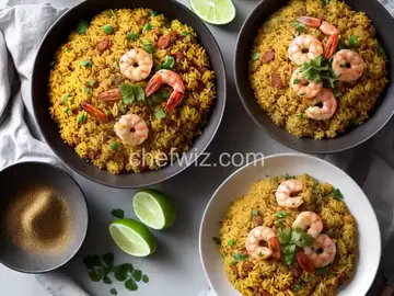 Filipino Yellow Rice with Shrimp and Chorizo